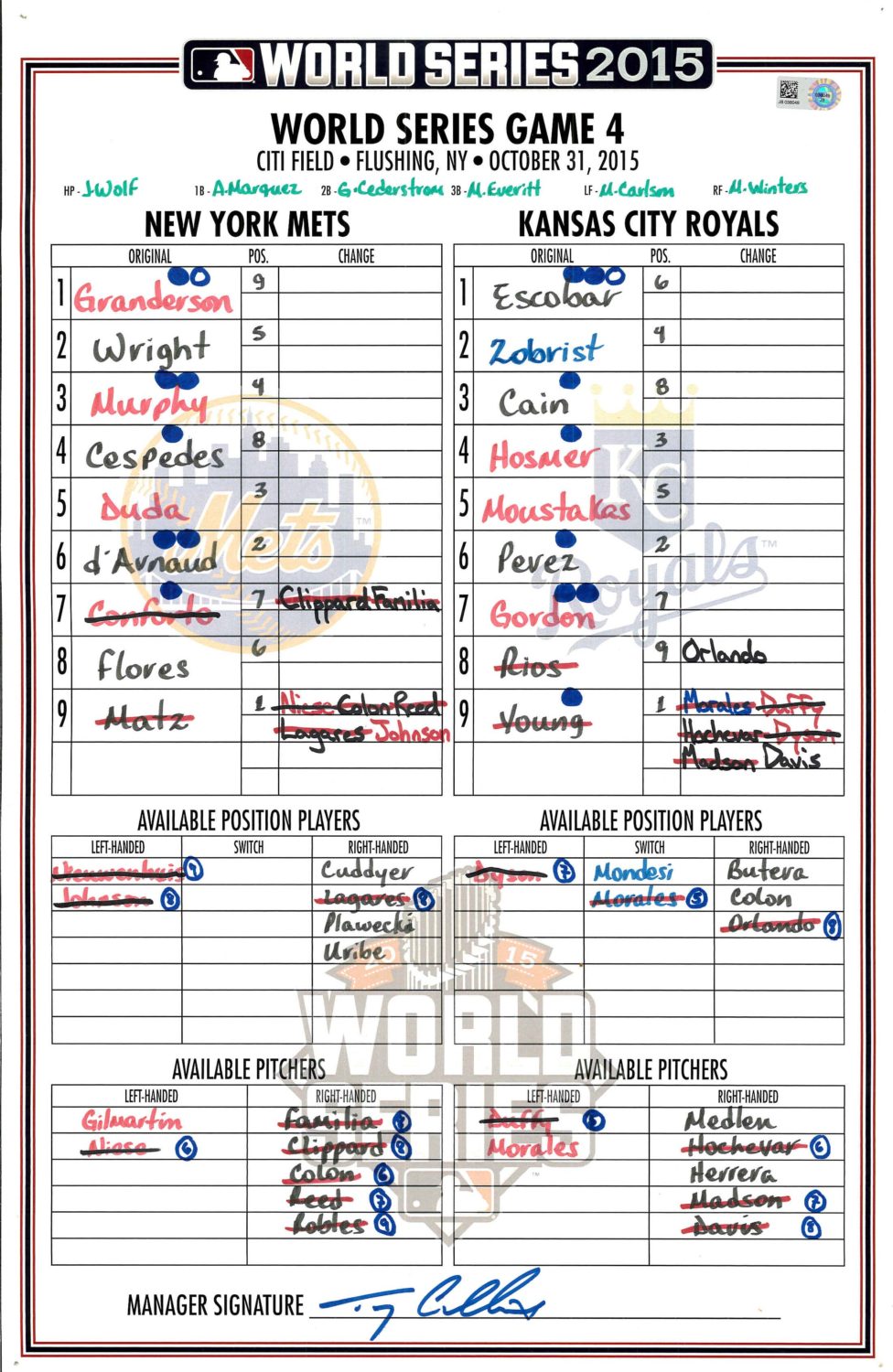 Lineup Card: Conforto's 2-HR World Series Game
