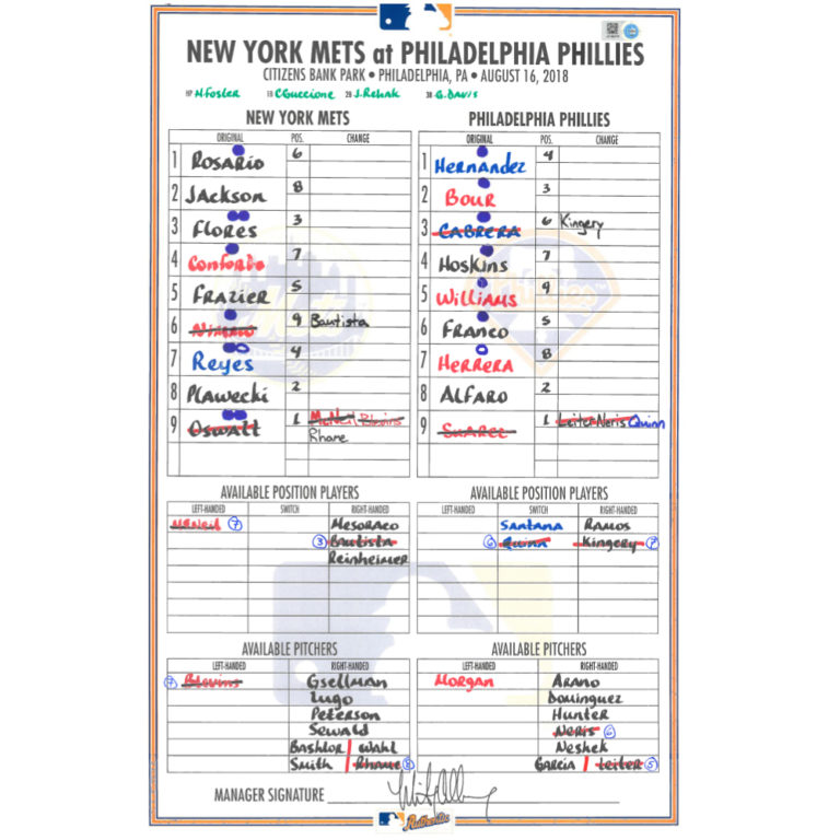 Lineup Card: Mets Score 24 Runs in Single Game