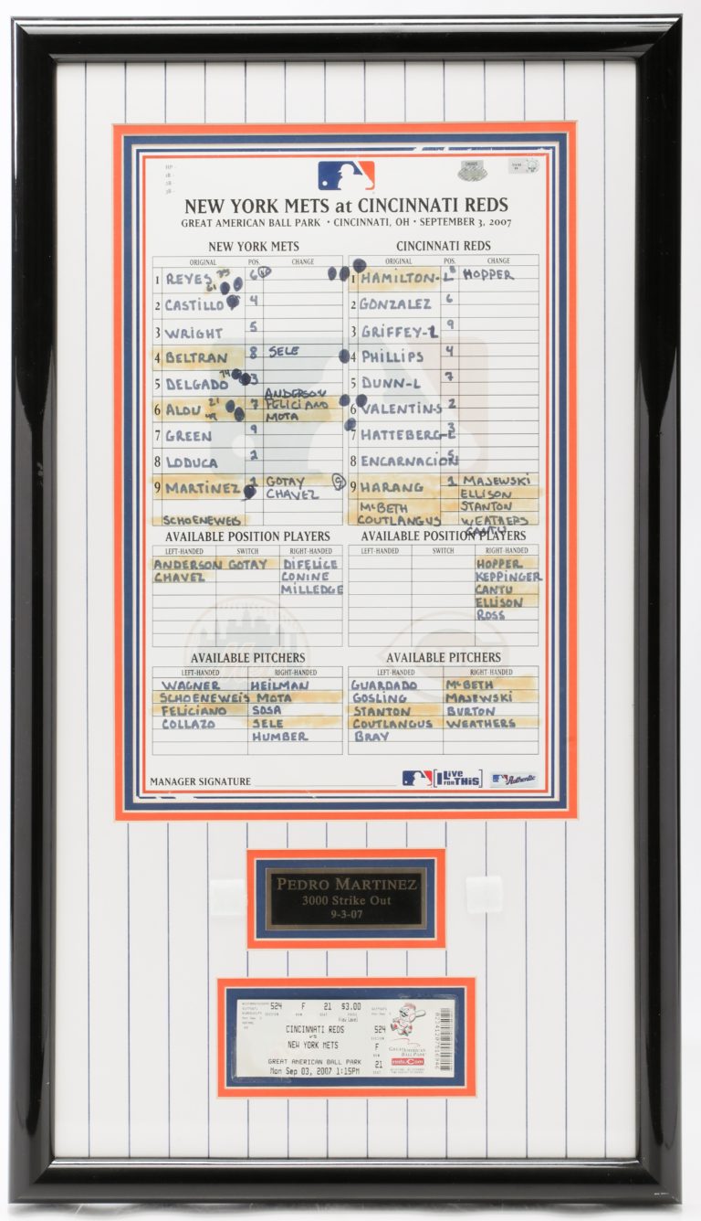 Lineup Card: Pedro Martinez's 3,000th Strikeout