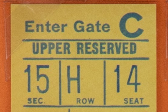 Ticket from Seaver's Near-Perfect Game in 1969