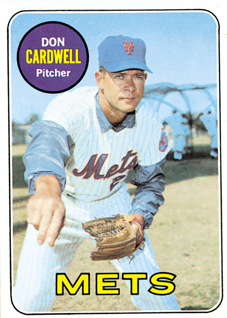 Don Cardwell 1969 Topps Baseball Card - Mets History