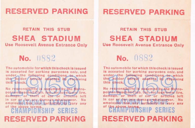 1969 NLCS Reserved Parking Passes