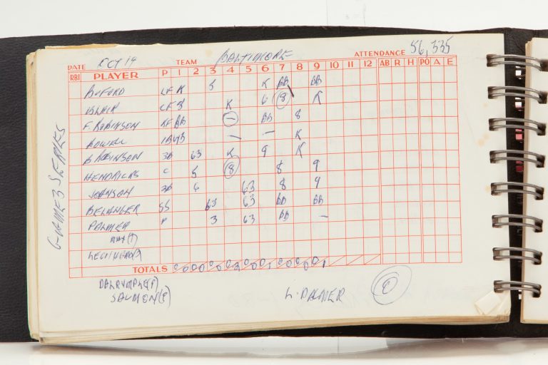 Scorebook Opened to Game 3 of 1969 World Series