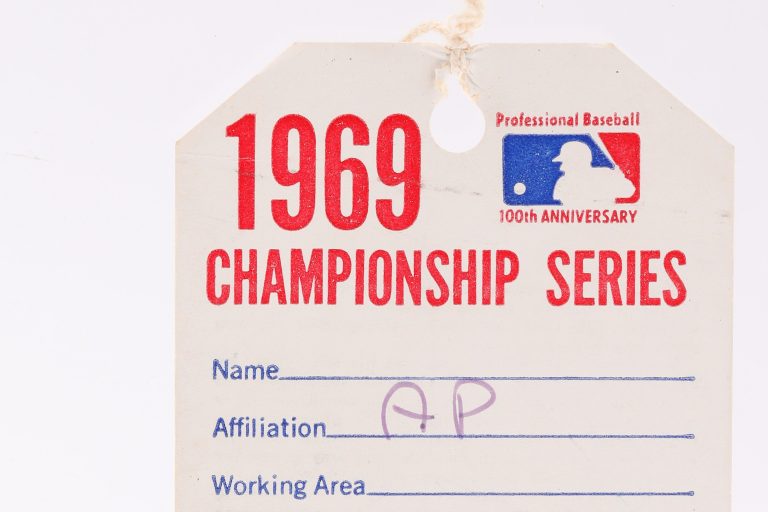 1969 NLCS Atlanta Stadium Press Pass