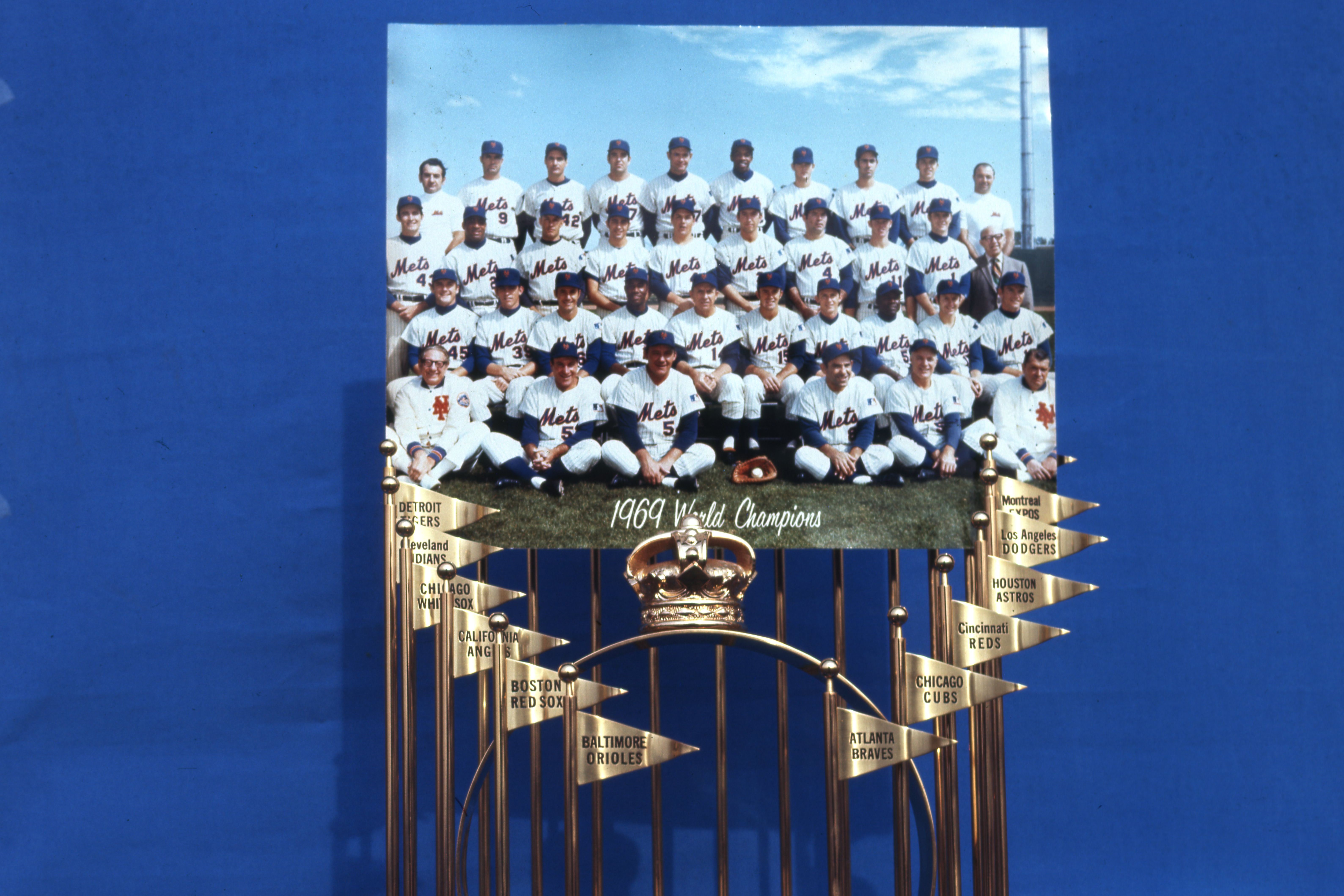 1969 Mets Team Photo and Commissioner's Trophy