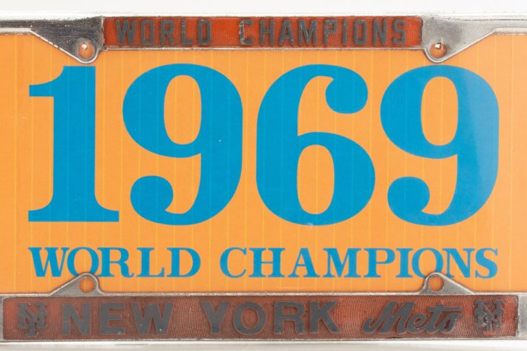 New York Mets 1969 World Series License Plate Holder