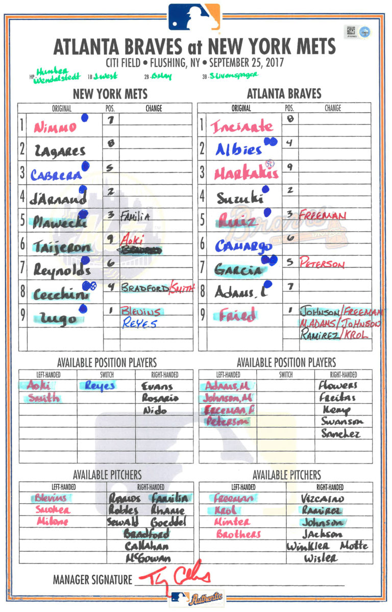 Lineups: Mets Break Franchise Home Run Record