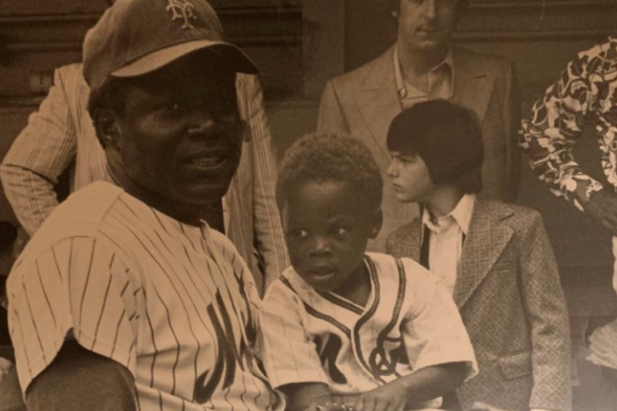 Ed Charles and Son at Shea Stadium