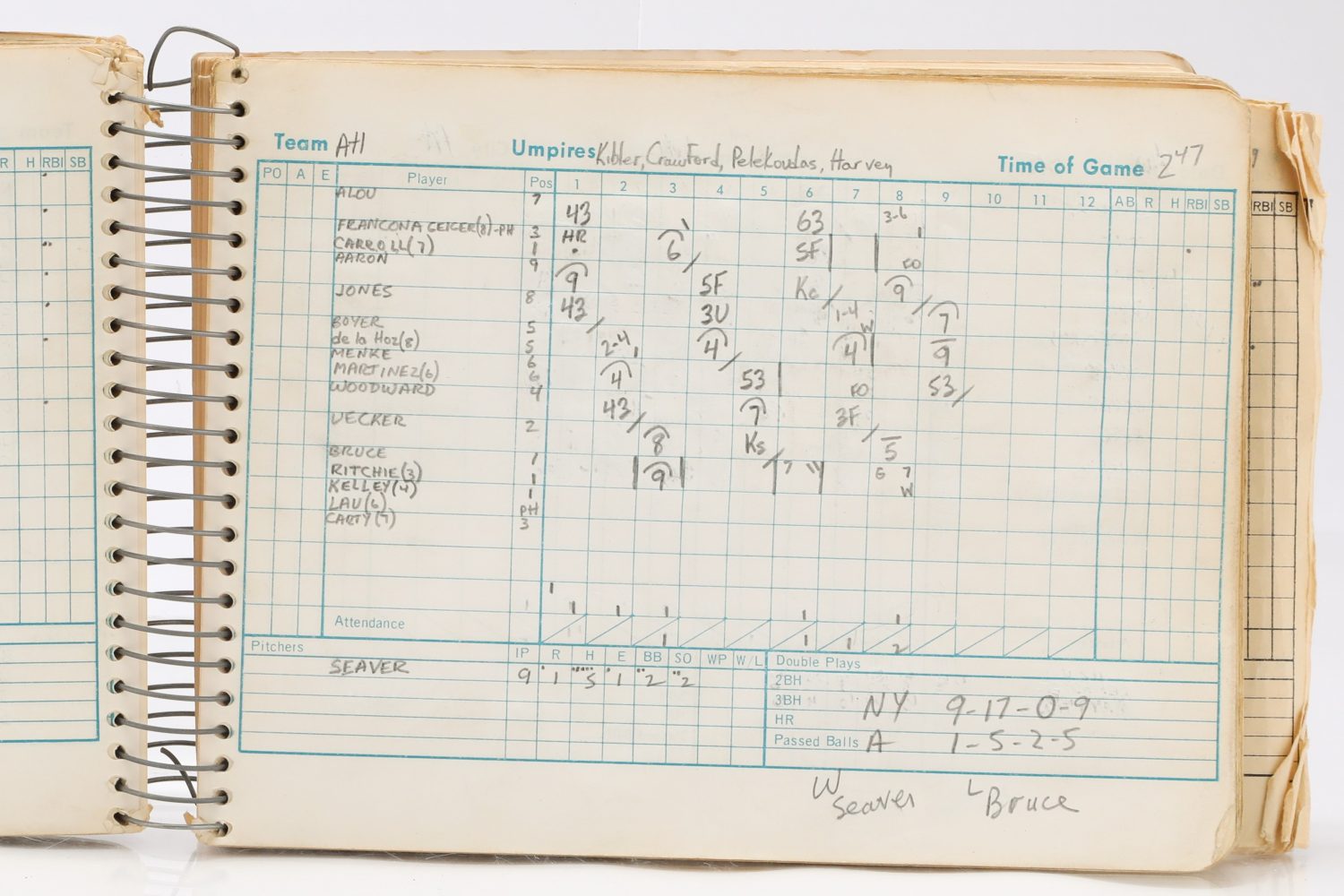 1967 Scorebook Featuring 17 Mets Hits