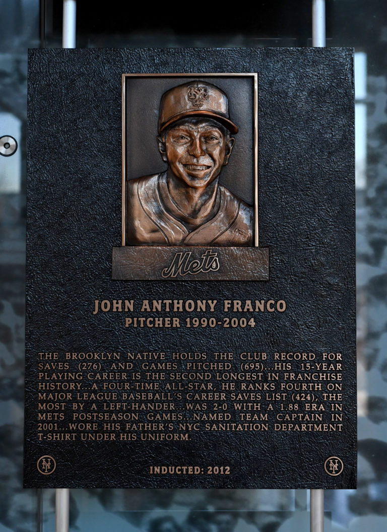 John Franco Mets Hall of Fame Plaque