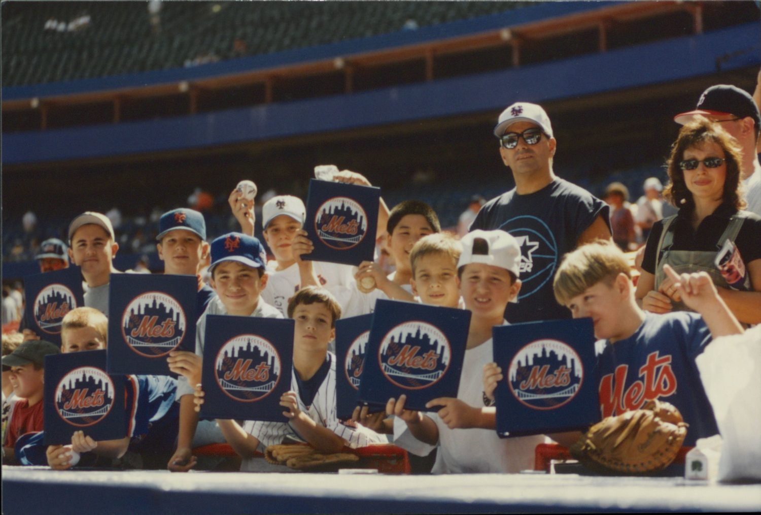 Young Mets Fans Wait for Autographs at Shea