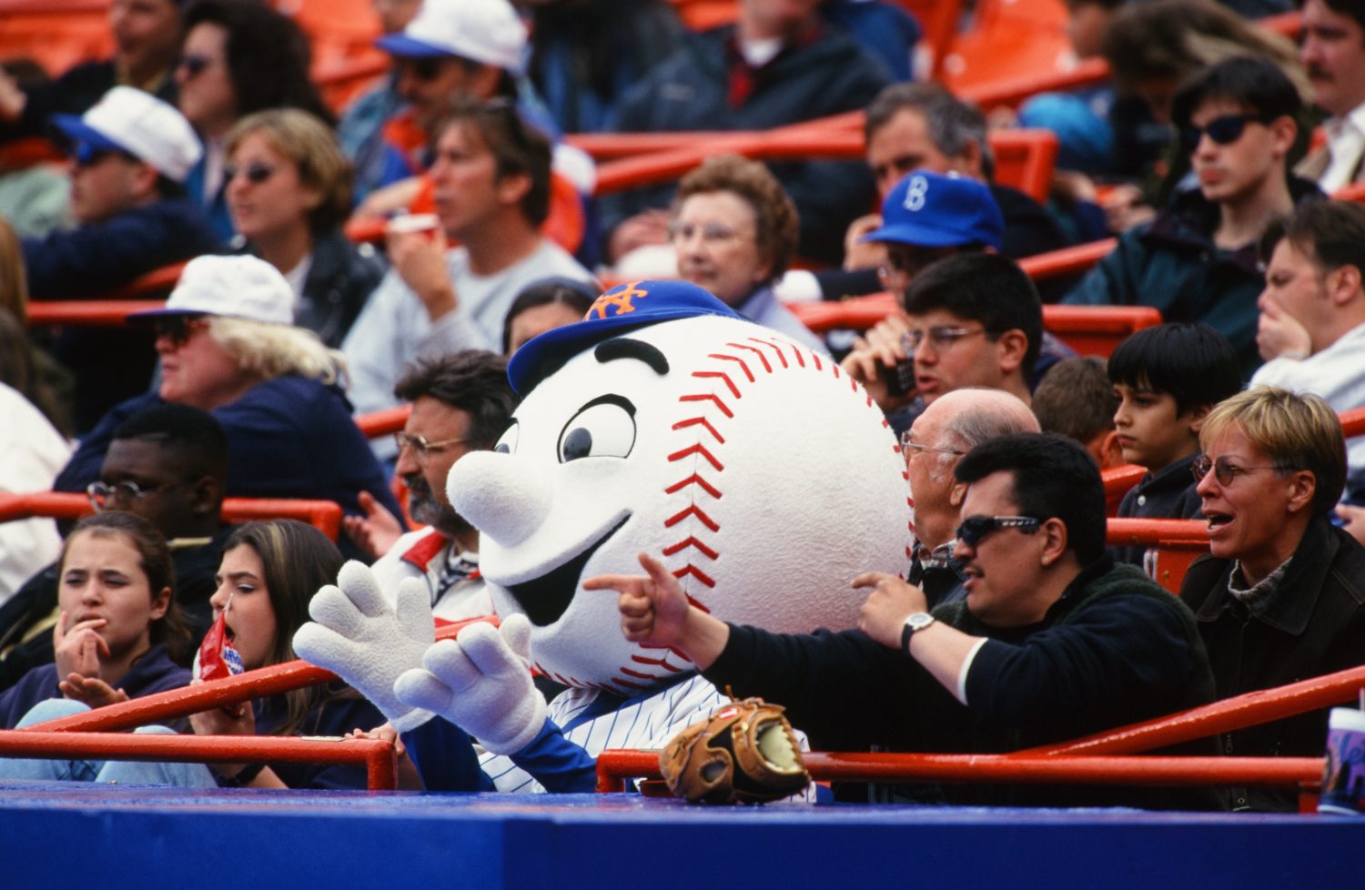 Mr. Met Mingles with Mets Fans