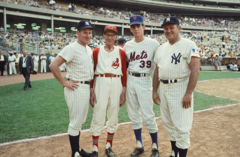 Rookie Gary Gentry Poses with Stan Coveleski