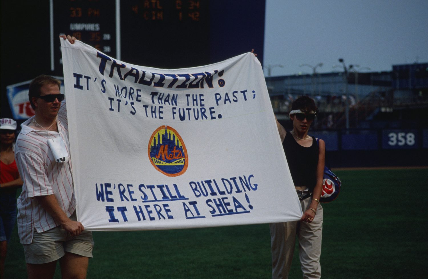 Emerson Banner Day: Banner on Building Tradition at Shea