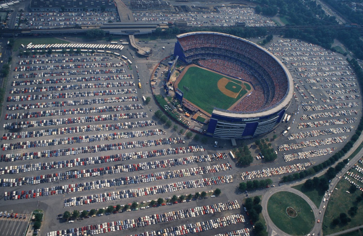 Aerial View of Shea Stadium on Gameday