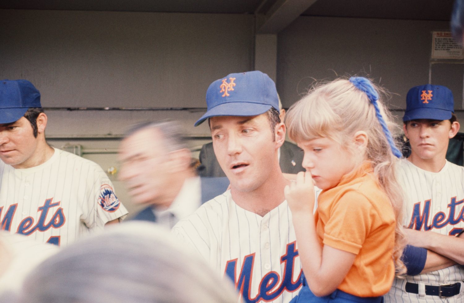 Al Weis and Daughter in Mets Dugout