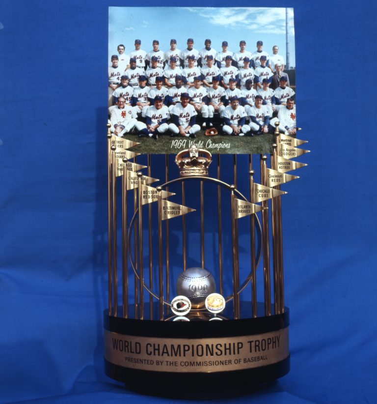 1969 Mets Team Photo and Commissioner's Trophy