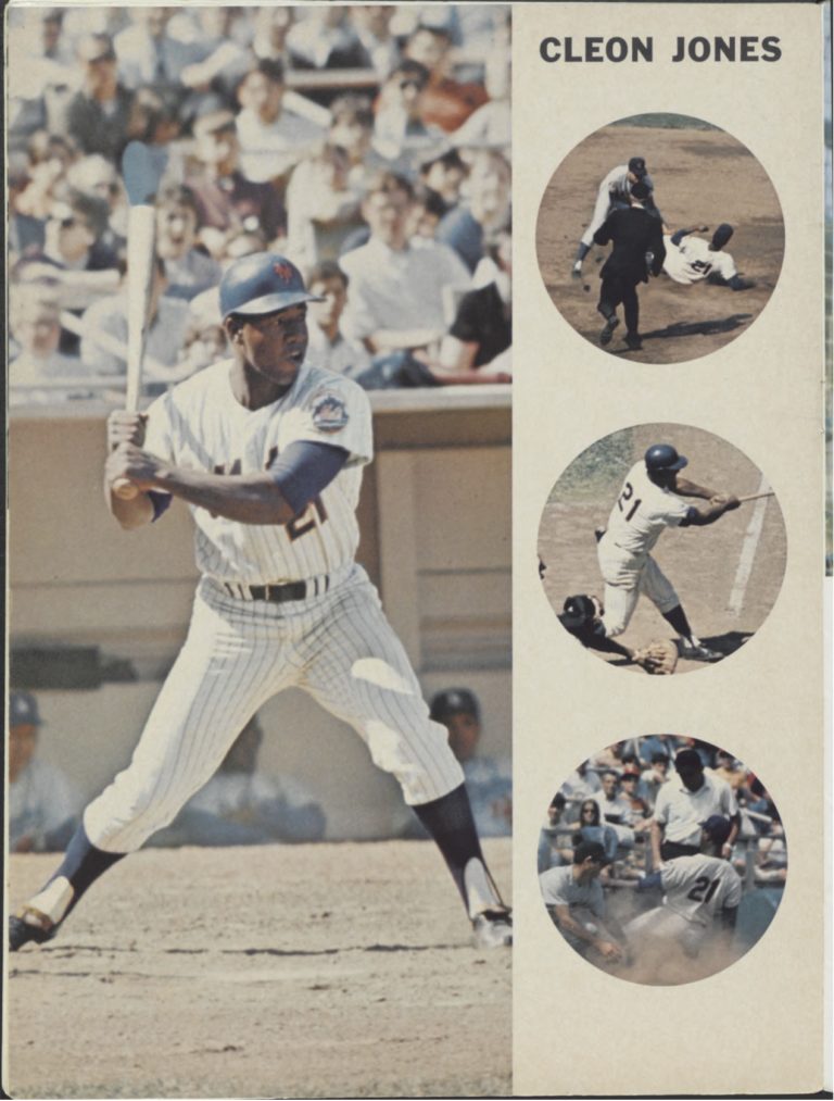 1969 Mets Yearbook Page Featuring Cleon Jones
