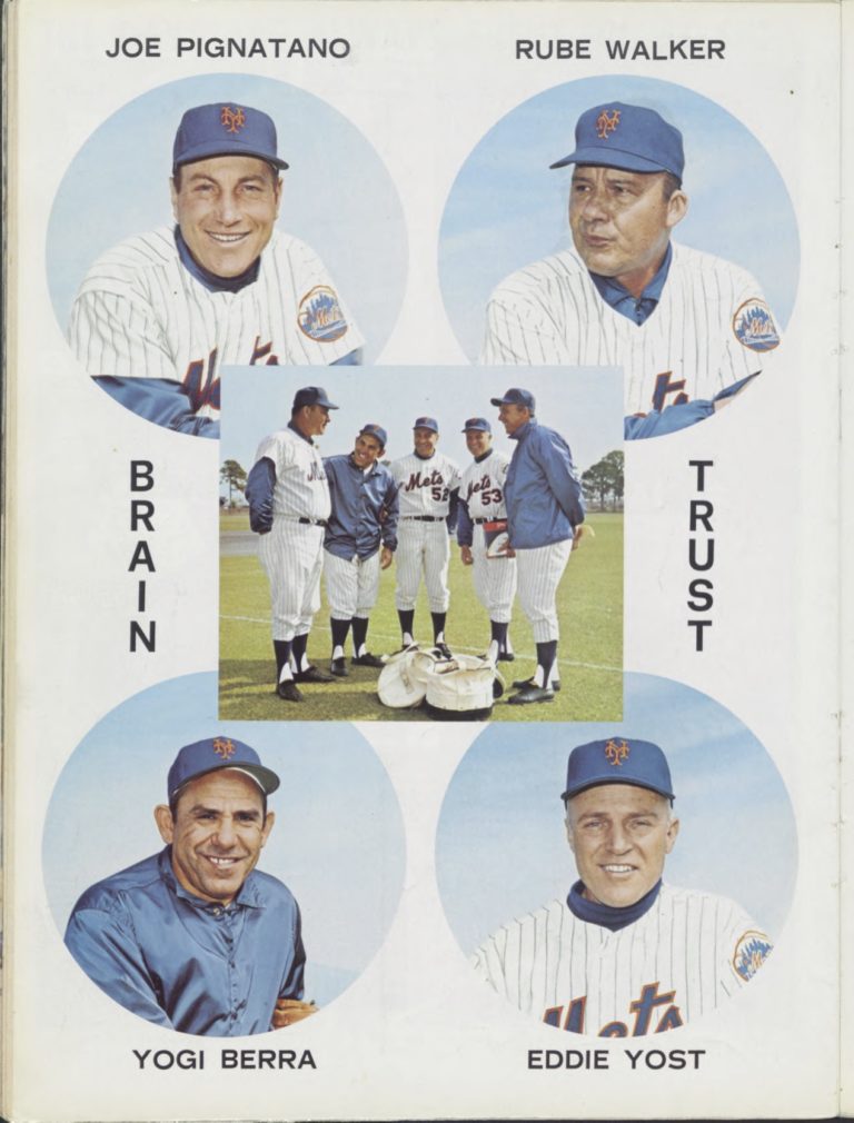 1969 New York Mets Coaching Staff Page from Yearbook