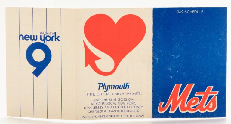 1969 Mets Regular Season Pocket Schedule - Outside