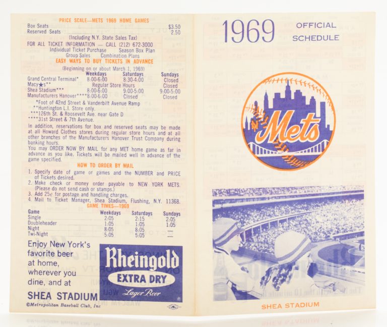 1969 Official New York Mets Schedule