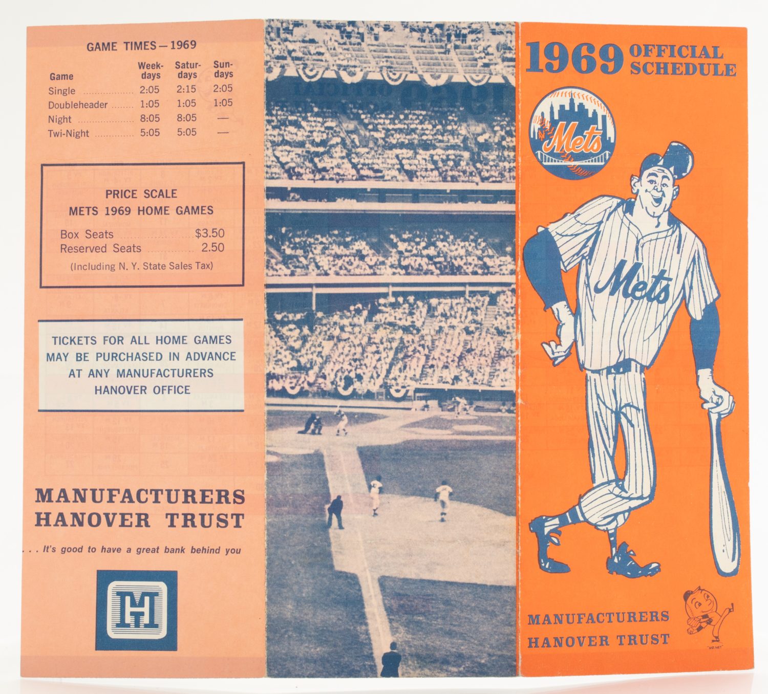 1969 Official New York Mets Pocket Schedule