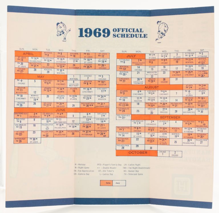 1969 Official New York Mets Pocket Schedule