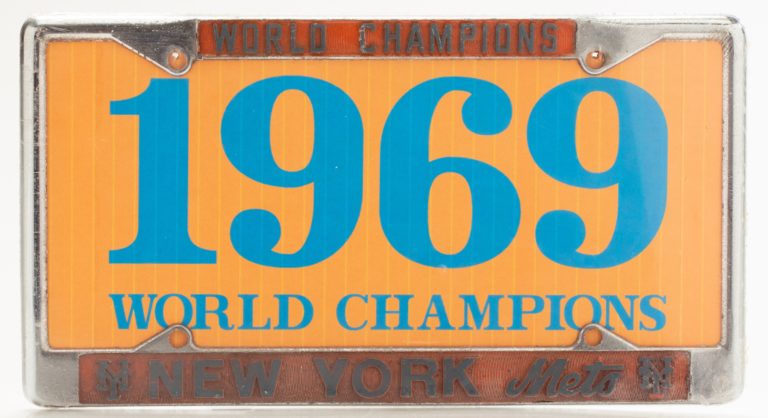 New York Mets 1969 World Series License Plate Holder