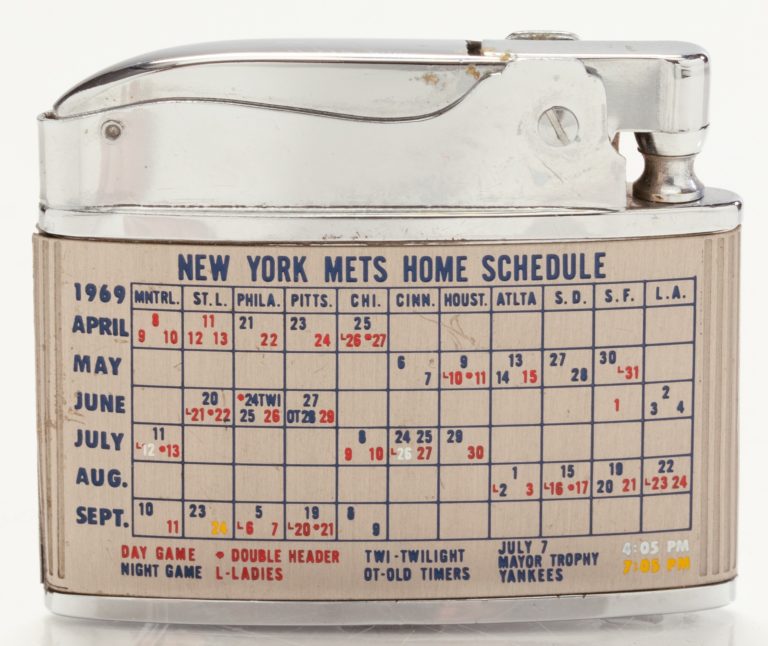 Cigarette Lighter with 1969 Mets Schedule