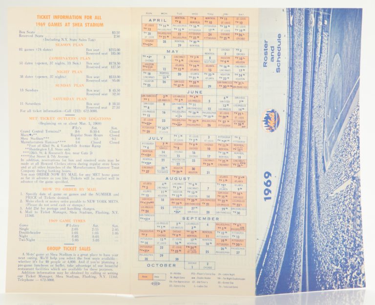 New York Mets 1969 Roster and Schedule