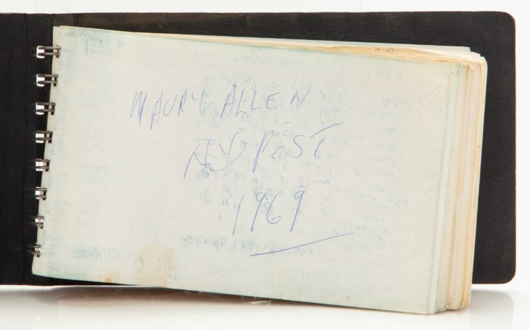 Maury Allen's Scorebook from Game 2 of 1969 NLCS