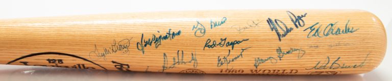 1969 World Series Champions Autographed Bat