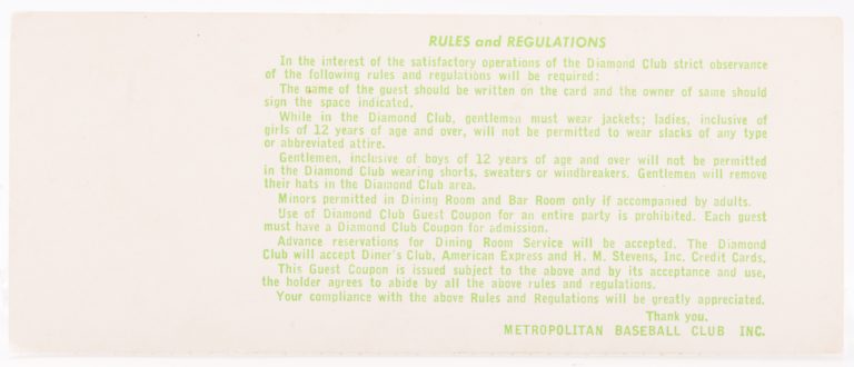 1969 World Series Game 3 Diamond Club Ticket