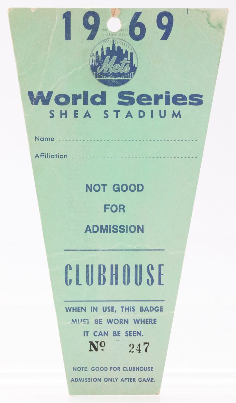 1969 World Series Clubhouse Pass