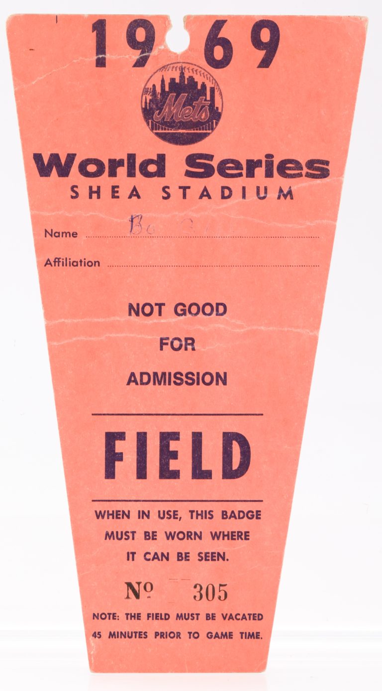 Field Press Pass for 1969 World Series