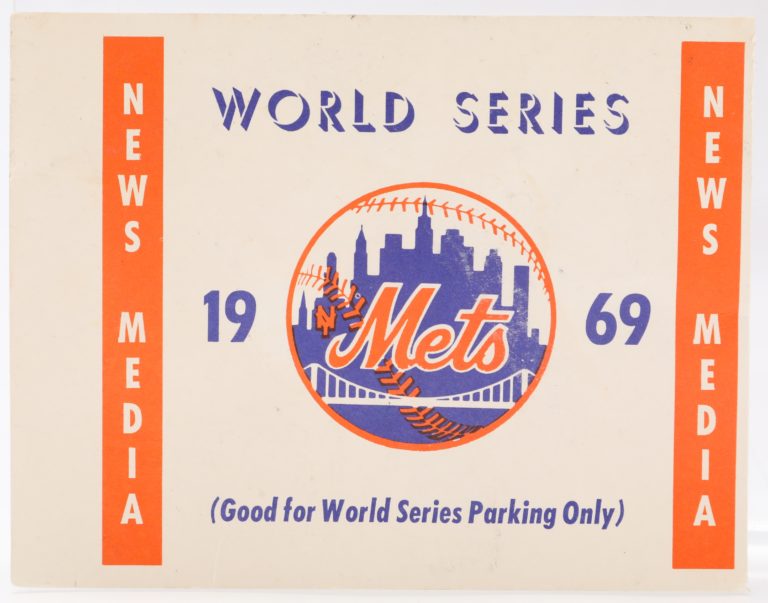 1969 World Series Media Parking Pass