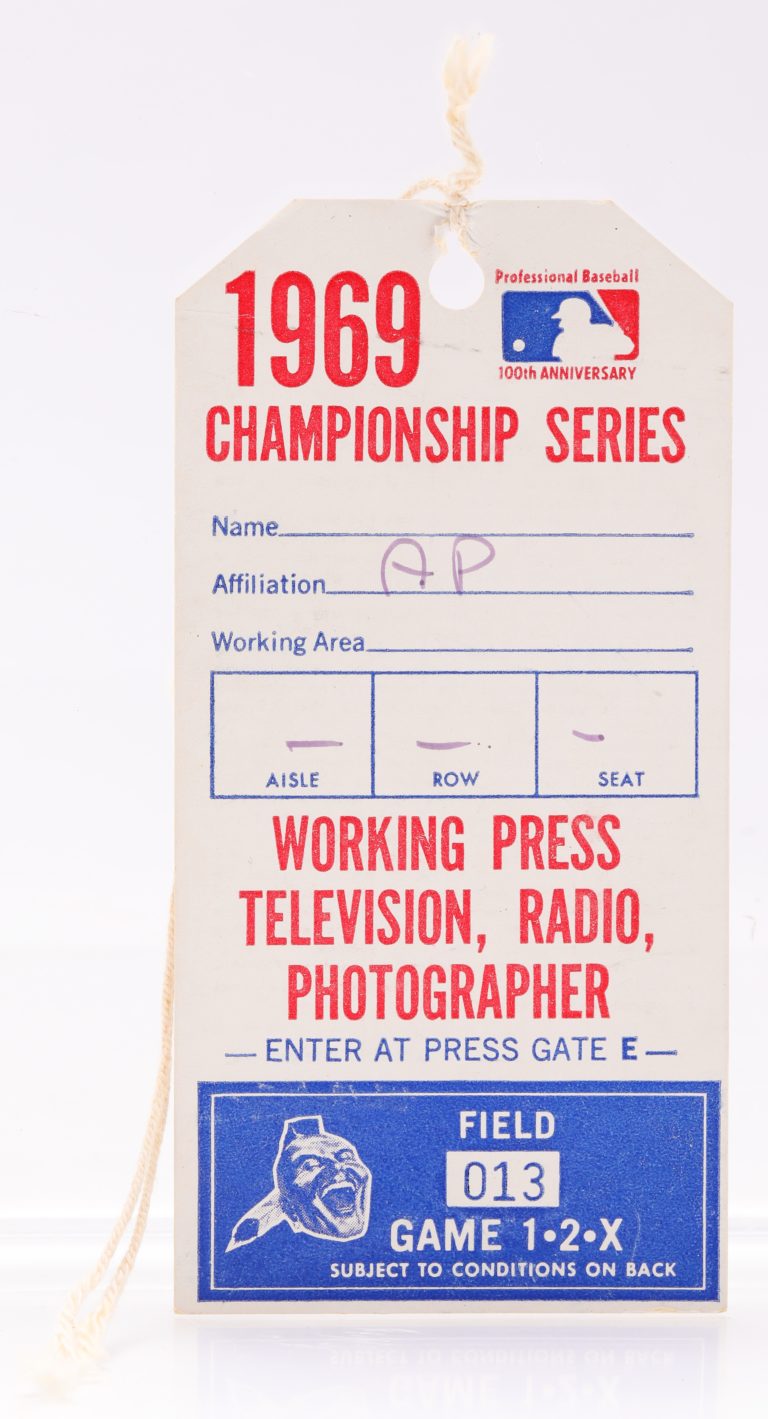 1969 NLCS Atlanta Stadium Press Pass