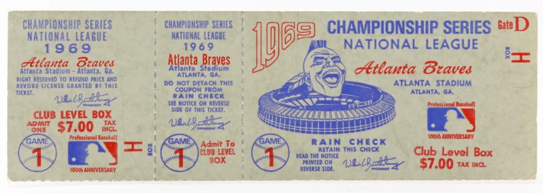 Ticket for Game 1 of 1969 NLCS