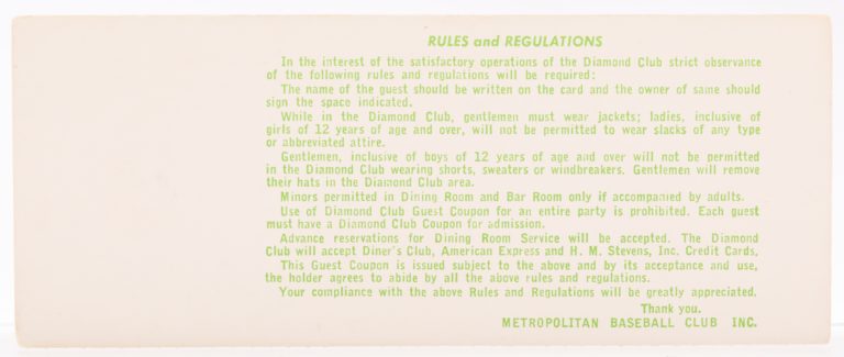 New York Mets 1969 NLCS Diamond Club Ticket