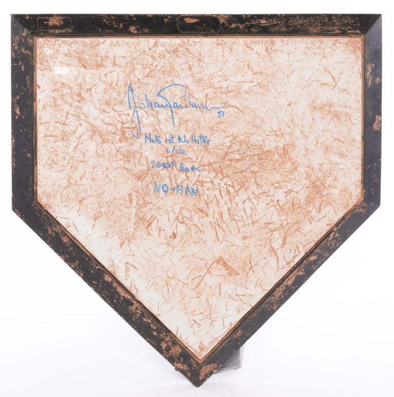 Santana Autographed Home Plate from No-Hitter