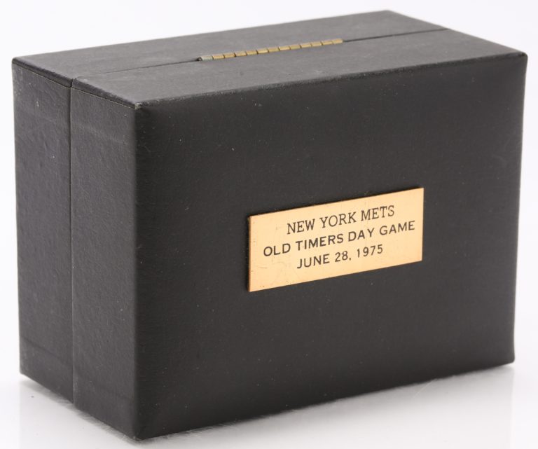 1975 Old-Timers Day Ring from Shea Stadium - Box with Plaque including Date (June 28, 1975)