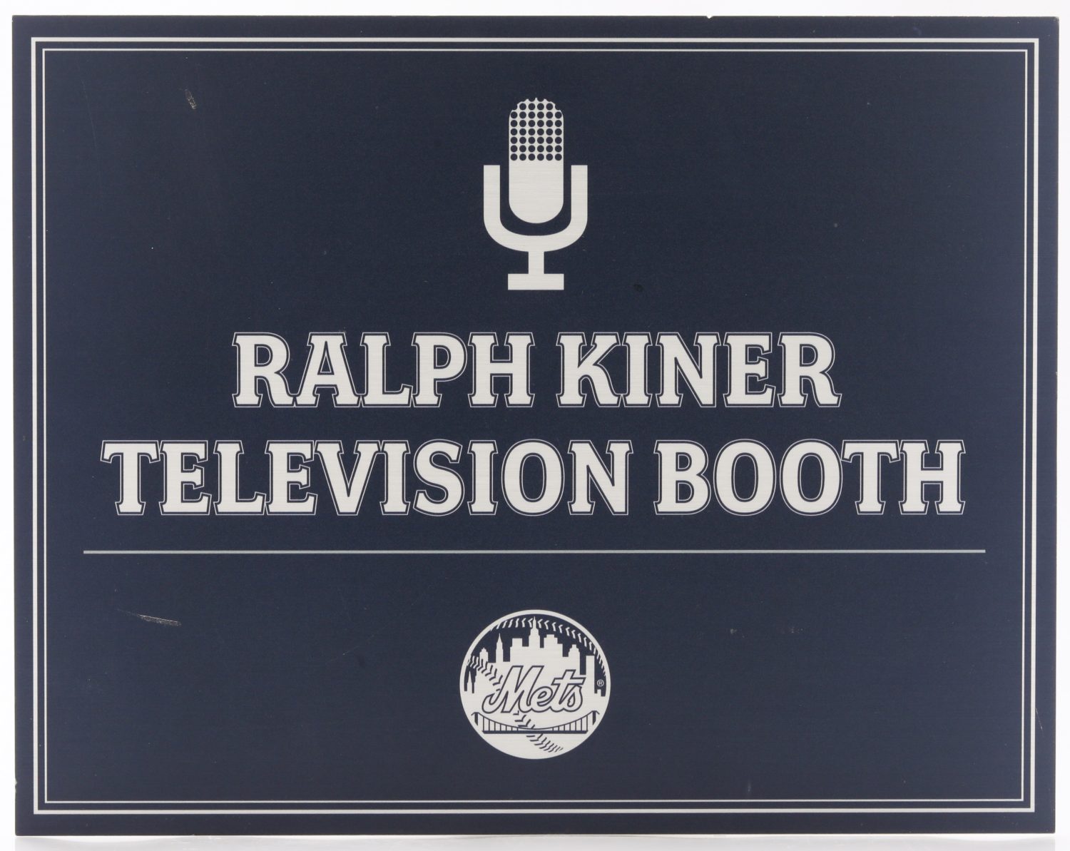 Ralph Kiner Television Booth Sign at Citi Field