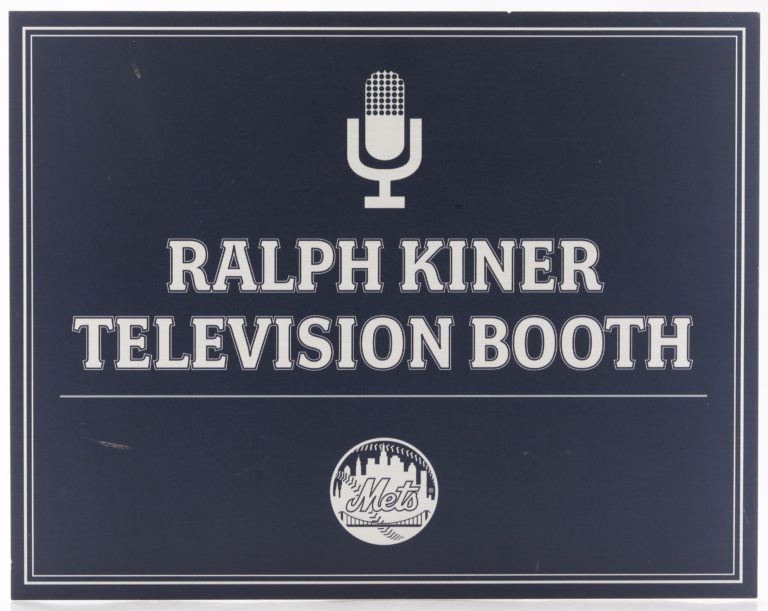 Ralph Kiner Television Booth Sign at Citi Field