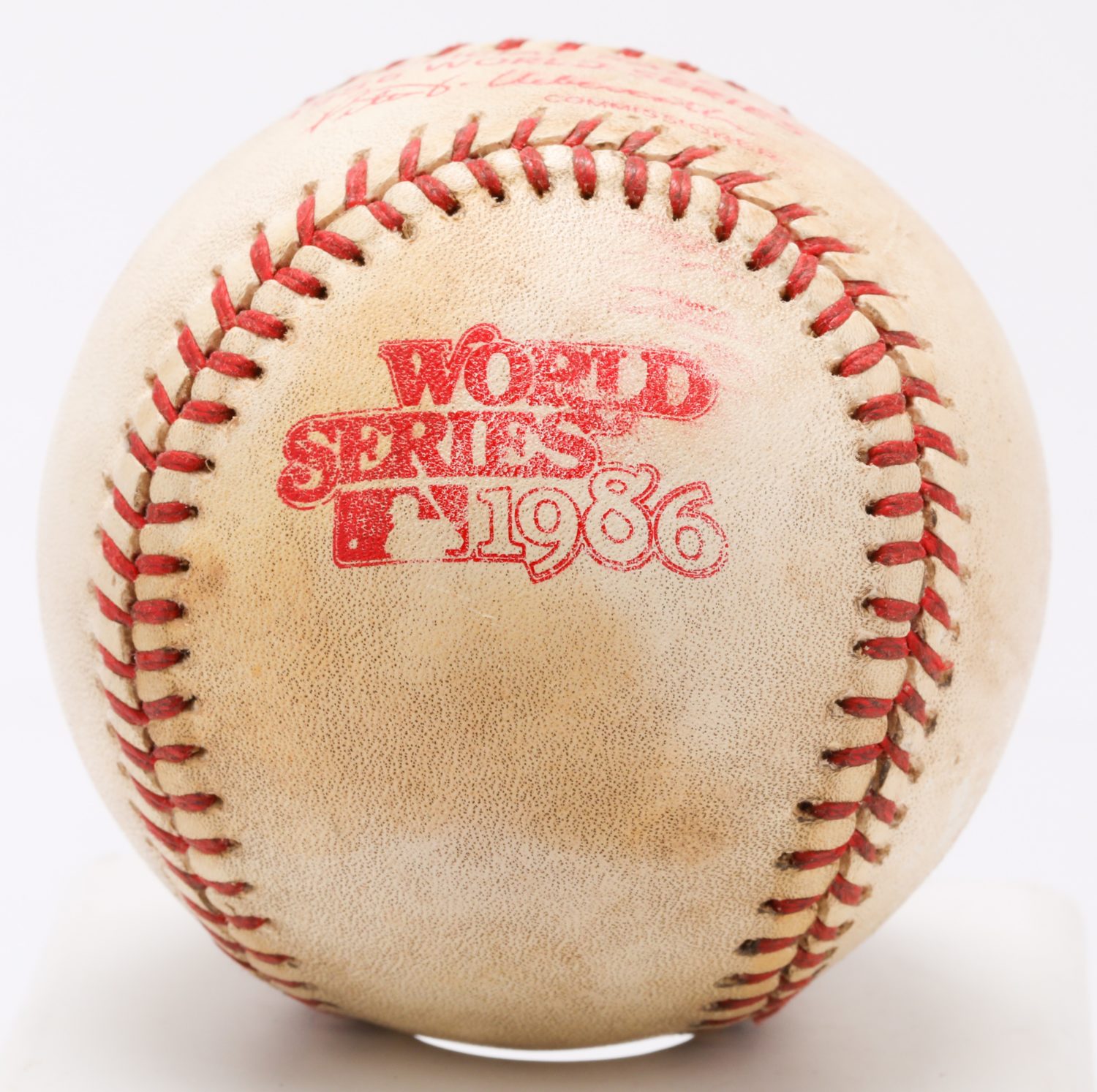 1986 World Series Game-Used Ball with World Series Logo Shown