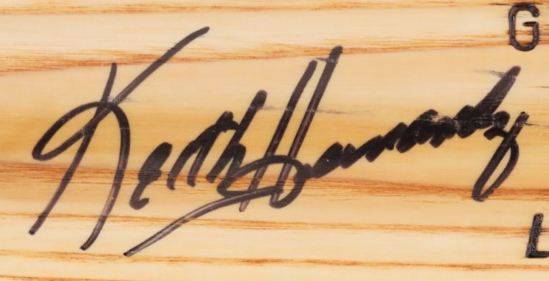 Keith Hernandez Autographed Baseball Bat - Autograph Detail