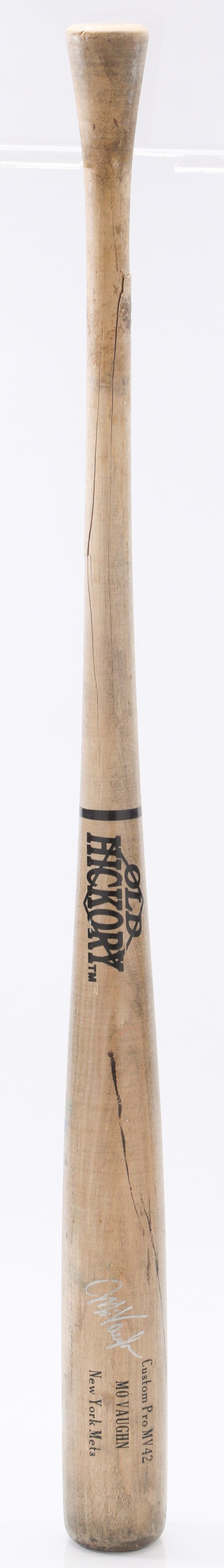 Mo Vaughn Cracked Autographed Baseball Bat