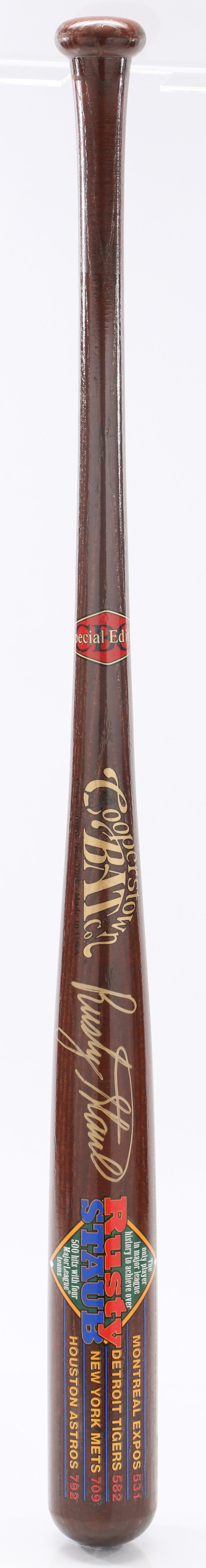 Rusty Staub Signed Commemorative Baseball Bat