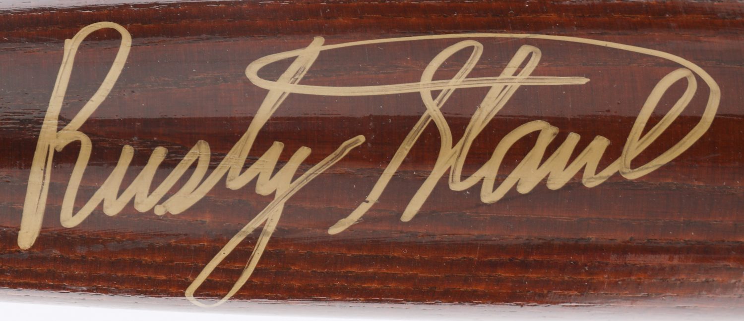 Rusty Staub Signed Commemorative Baseball Bat - Autograph Detail