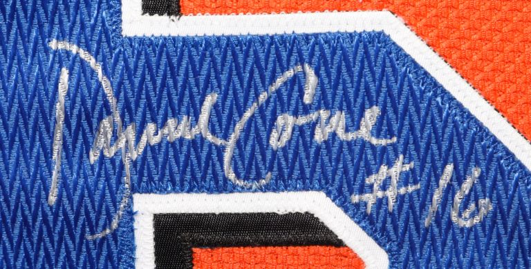 David Cone Autographed Batting Practice Jersey - Autograph Detail
