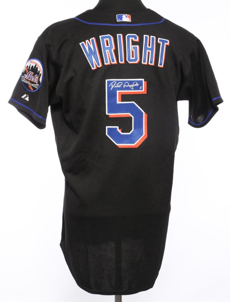David Wright Autographed Black Mets Jersey - Back